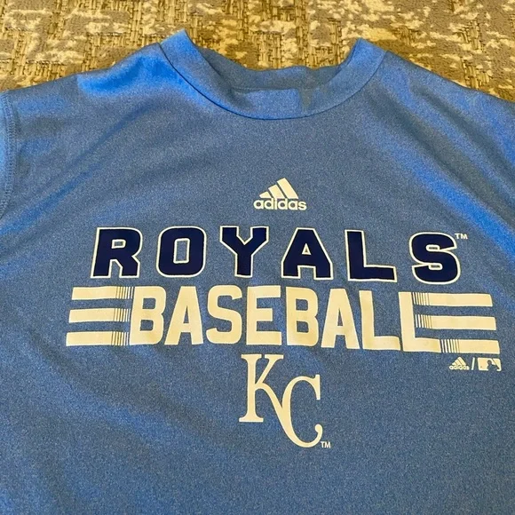 Bundle Kansas City Royals Youth Shirts Size Large Color Sky Royal Blue Flaw 1985 - Picture 3 of 12